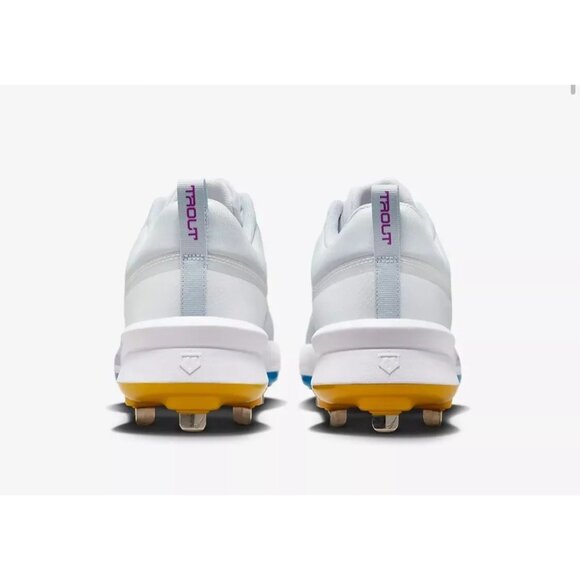 Nike Mens Force Zoom Trout 9 Pro Metal Baseball Cleats White Multicolor Size 13 - Picture 7 of 8